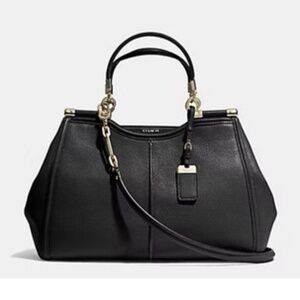 Coach Black Leather Caroline Madison Pinnacle Carrie Satchel